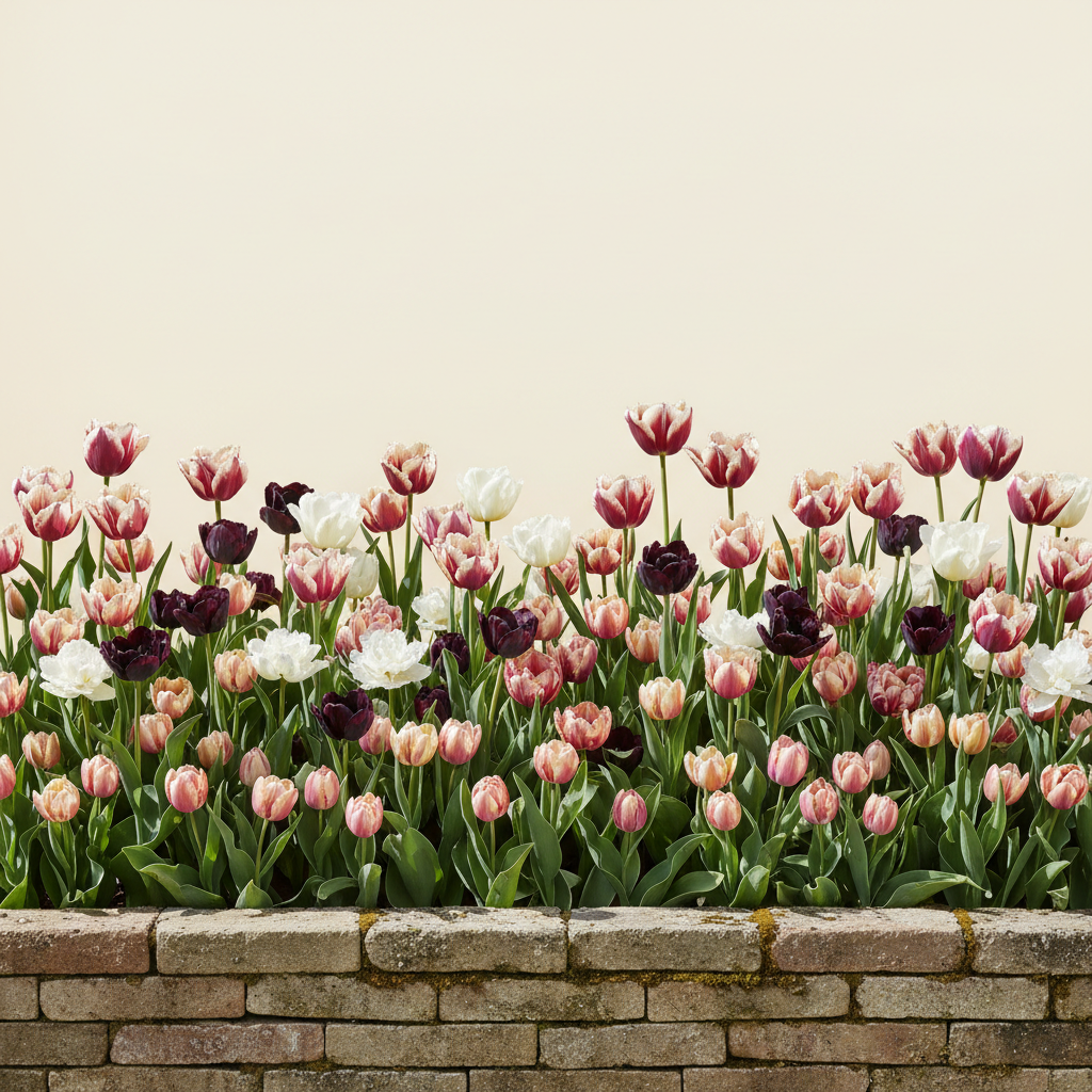 Rabatt med tulpan, pink i full sol – 5 m² autumnbulbs